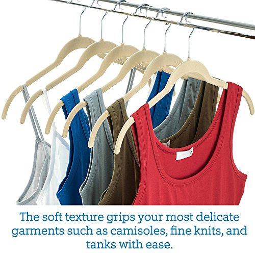 image for ZOBER Velvet Shirt/Dress Hangers - (120-Pack) Non-Slip Velvet Material