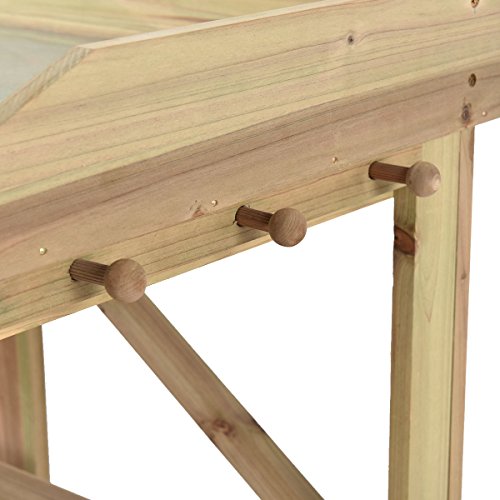 Potting Work Bench Station Planting Workbench With 3 Shelf Outdoor Garden Wooden