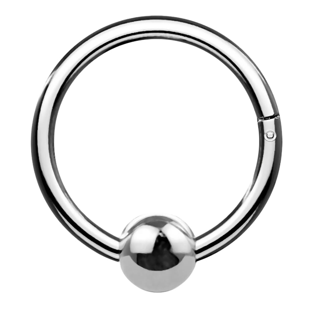 AZARIO LONDON 16 Gauge (1.2mm) - 6mm Diameter 316L Surgical Steel Clicker Hinged Captive Bead Ring Piercing Jewellery