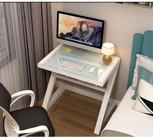オーバーベッドテーブル シンプルでモダンなパソコンデスクノートパソコンテーブル強化ガラスデスクトップpcテーブルの自宅学習机ワーキングデスク ノートパソコンデスク Size See Chart L78xw50x75cm 2