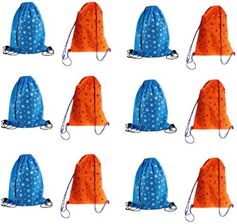 Demoda Printed Gift Bags/ Haversack for Kids - Pack of 12-6 Pink,6 Orange