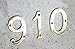 ZW Hardware A200 4 Inch Brass Bright Brass House Number 9