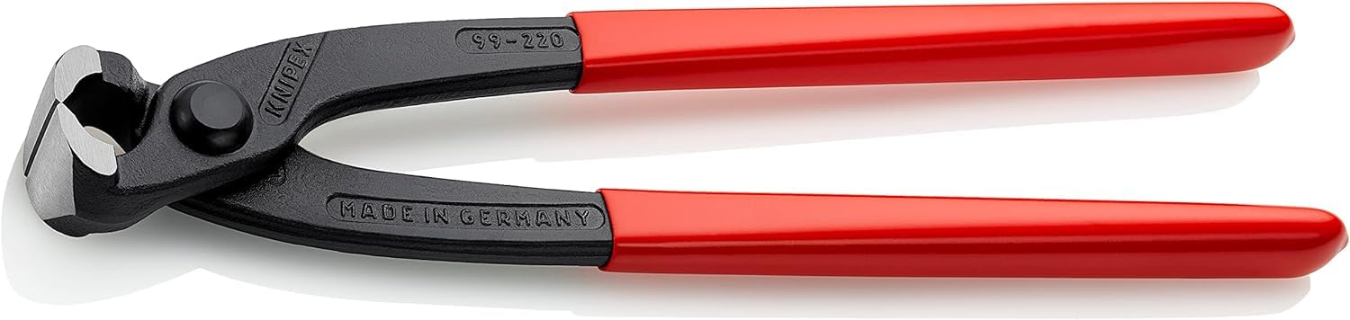 KNIPEX Concreters' Nipper (Concreter's Nippers or Fixer's Nippers) Self-Service Card with Plastic Coating 220 mm, 99 01 220 SB