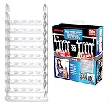 Wonder Hanger Max NEW & IMPROVED, Pack of 10-3x the Closet Space for Easy, Effortless, Wrinkle-free Clothes, Comes Fully Assembled, White