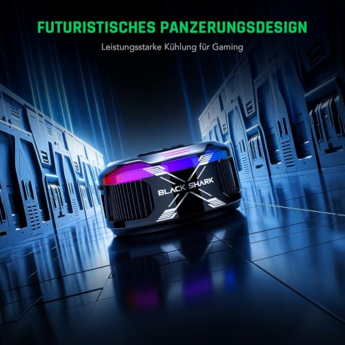 Black Shark Magnetic Phone Cooler 6 Pro – intelligentes Display, magnetischer Ring, adressierbare RGB-LEDs, App-gesteuerter Lüfter für iPhone MagSafe, Android & iPad – Gaming, Streaming & Fotografie
