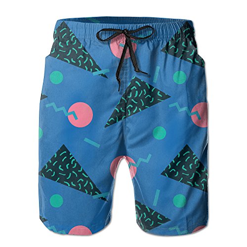 Men's Swim Trunks Pizza Circles Pattern Easeful Beach Shorts