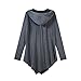 Women's Hooded Sweatshirt Jacket Cape Style (2XL, gray)