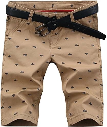 Men's Fashion Casual Slim Fit Chino Bermuda Beach Shorts Boardshorts, Khaki, US 29