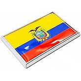 Perdecor Ecuador Flag Sticker Emblem Decal Ecuadorian Car Chrome Flags, 2 Pack, 3 x 2 inches