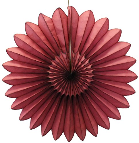 3-pack 27 Inch Extra-Large Honeycomb Tissue Paper Party Fanburst Decoration (Maroon)