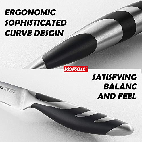 KONOLL-Steak-Knives-Set-of-4-Steaks-Knife-Serrated-Blade-German-High-Carbon-Steel-Full-Tang-Handle-Half-serrated