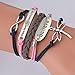 ThyWay 16 Pieces Western Style Hot Handmade Vintage Leather Rope Wrap Bangle Bracelets - Infinity Love Best Friend (Best Friend)