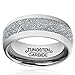Fashion Month Men 8mm Silver Tungsten Carbide Ring Vintage Meteorites Pattern Wedding Engagement Band Domed Comfort Fit