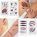 Halloween Tattoos Scar Tattoos - Face Forever Halloween Scary Tattoo Makeup Kit 3(Large)+6(Small) Pack Big Mouth Tattoo Cyborg Face Trauma Series Stapled Tattoo Waterproof Safty for Kids