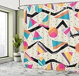 Ambesonne Indie Shower Curtain, Eighties Memphis