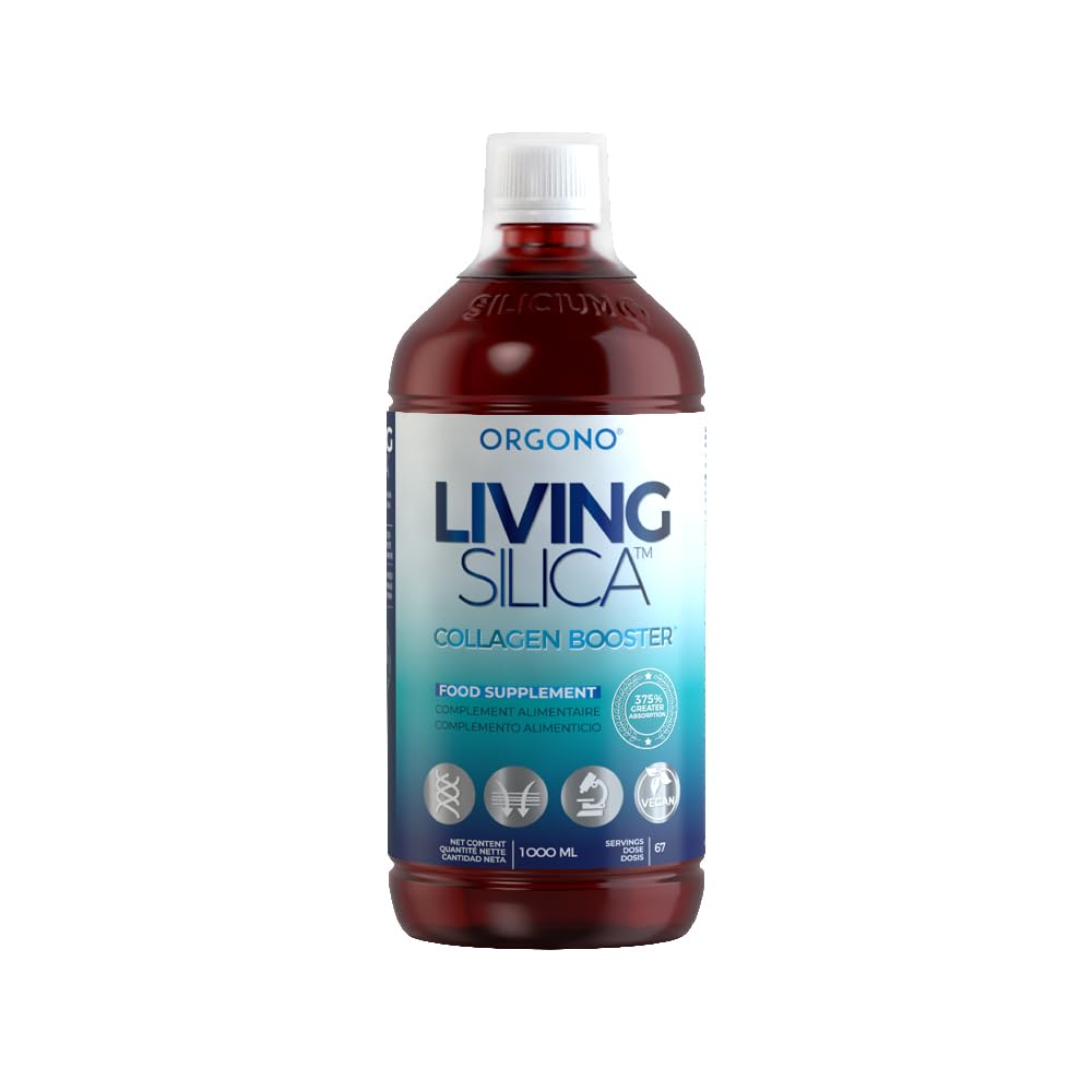 Orgono Living Silica Collagen Booster Liquid | Vegan Liquid Silica Supplement Collagen Booster | Collagen Supplement for Joints and Bones. | 67-Day Treatment. 1 Litre - 1000 Ml.