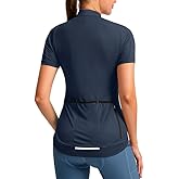 Women's Cycling Jersey Short Sleeve Bike Shirts Full Zipper Bicycle Biking Tops with Pockets Road Mountain Riding