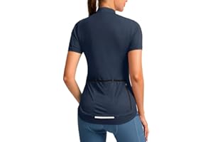 Women's Cycling Jersey Short Sleeve Bike Shirts Full Zipper Bicycle Biking Tops with Pockets Road Mountain Riding