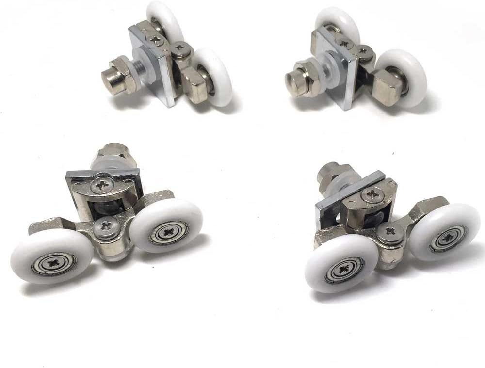 Shower Double Door Wheels 23mm Shower Door Rollers 4pcs, White 23mm -4pcs