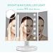 Jerrybox Trifold LED Makeup Mirror with Touch Screen, Natural LED Vanity Mirror, 180° Adjustable, Illuminating Folding Cosmetic Mirror (Free 5X Magnification Mirror)