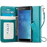 J&D Xperia XA2 Ultra Case, [Wallet Stand] [Slim Fit] Heavy Duty Protective Shock Resistant Flip Cover Wallet Case for Sony Xperia XA2 Ultra - [NOT Compatible With Sony Xperia XA2] - Aqua