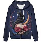 Irisjudy Color Stripes Zip up Hoodies for Women, Monet Art Sport Sweatshirt Women Ladies Hooded Tops for Spring Fall