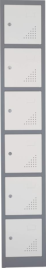 The Workplace Depot 6 Door Heavy Duty Metal Locker Grey Steel view 2