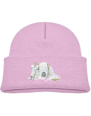 Kids Happy Polar Bear Unisex Cotton Beanie Hat For Cute Baby Boy/Girl Soft Toddler Infant Cap Royalblue