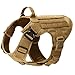 SHI RUI Water-Resistant Tactical Military K9 Dog Harness Vest Walking Hiking Hunting MOLLE Training Harness for Service Dog (L, Tan)
