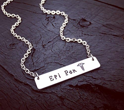 Epi Pen Medical Alert Bar Necklace | Epi Pen Jewelry | Epinephrine Pen | Allergy Necklace | Medical Alert Jewelry | Allergy Diagnosis Gift