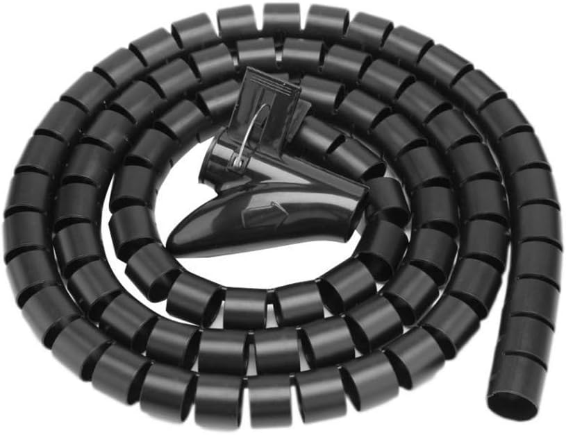 Hggzeg 5M Spiral Wrap Cable Tube 10mm Black - Flexible Cord Protector Wire