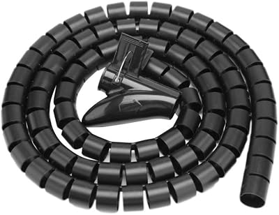 Hggzeg 5M Spiral Wrap Cable Tube 10mm Black - Flexible Cord Protector Wire