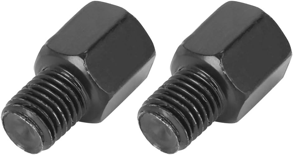 F FIERCE CYCLE 2pcs 8mm RH to 10mm RH Motorcycle Rearview Mirror Adapter Bolt, Black, 12 x 10 x 1.5 cm
