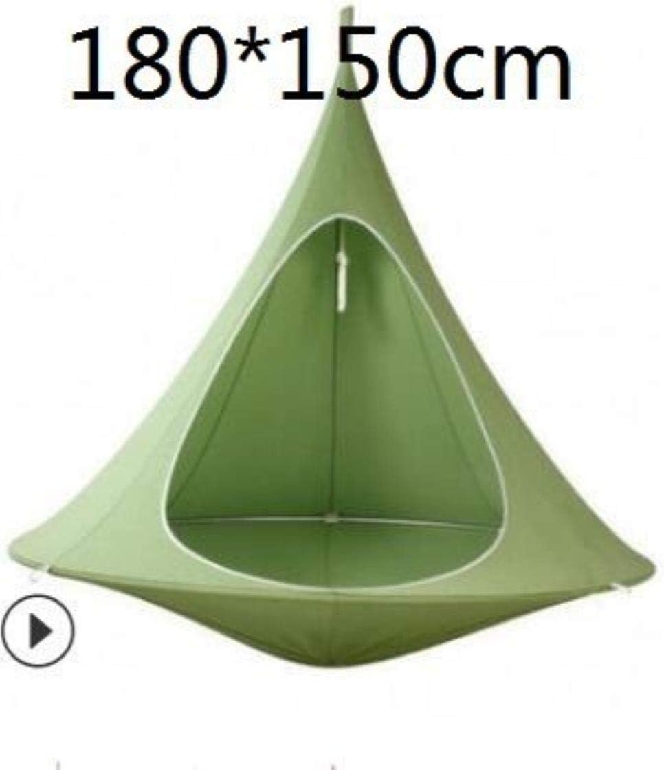 GYPPG UFO Shape Teepee Tree Hanging Silkworm Swing Chair For Kids & Adults Hammock Tent Hamaca Patio Swing Chair, for Indoor Outdoor Home Patio Garden,green 180cm