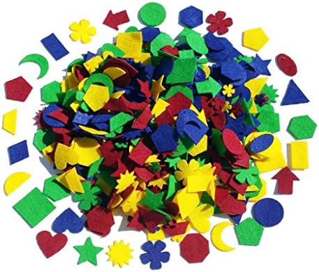 Jumbo Pack Assorted Felt Shapes 1.5 - 400+ Pieces. By Wildflower Toys