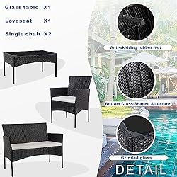 Shintenchi 4 Piece Outdoor Patio Furniture