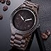 GOGOMY Wooden Watches Mens Wrist Watches Retro Art Analog Quartz Dress Watches Dark Brown