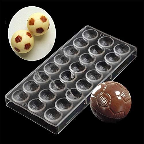 VAURUM 24 Cavities Polycarbonate Professional Chocolate Mould Football Shape(APX wt 8gms)