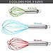 Silicone Whisk Set of 3 - wire whisk for Cooking Non-Scratch - whisks for cooking - Hand Whisk - whisker tool - wisking tool stainless