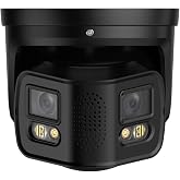 EmpireTech Security Wired Camera Outdoor 4K Full-Color 2&times;4MP Dual-Lens 1/1.8" CMOS Smart Splicing IP POE Camera Outputs 180&deg; Wide Angle, Two-Way Talk IPC-Color4K-T180 (Black)