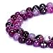 BRCbeads Gorgeous Natural Purple Stripce Agate Gemstone Faceted Round Loose Beads 10mm Approxi 15.5 inch 35pcs 1 Strand per Bag for Jewelry Making