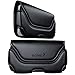 BOMEA iPhone 6s 7 8 Holster, Leather Belt Clip Case Holster Pouch Holder Cover for Apple iPhone 6s 7 or 8 (XL Size Fits Phone with Otterbox Lifeproof Thick Armor Case on) Black