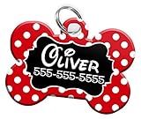 Polka Dot Disney Custom Personalized Pet ID Tag for Dog & Cats (Red & Black)