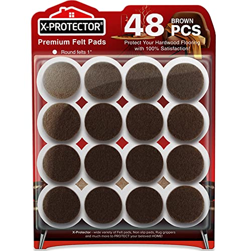 Felt Furniture Pads X-Protector - 48 PCS 1" - Premium Felt Pads
