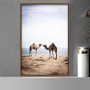signwin Framed Canvas Wall Art Camel Animals Camels...