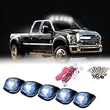 Carrep Smoked Cab Marker Top Roof Side Marker Light Lamps W/9 Super White LED Bulbs (5pcs Smoked Cab+ Wiring Pack)