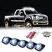 Carrep Smoked Cab Marker Top Roof Side Marker Light Lamps W/9 Super White LED Bulbs (5pcs Smoked Cab+ Wiring Pack)