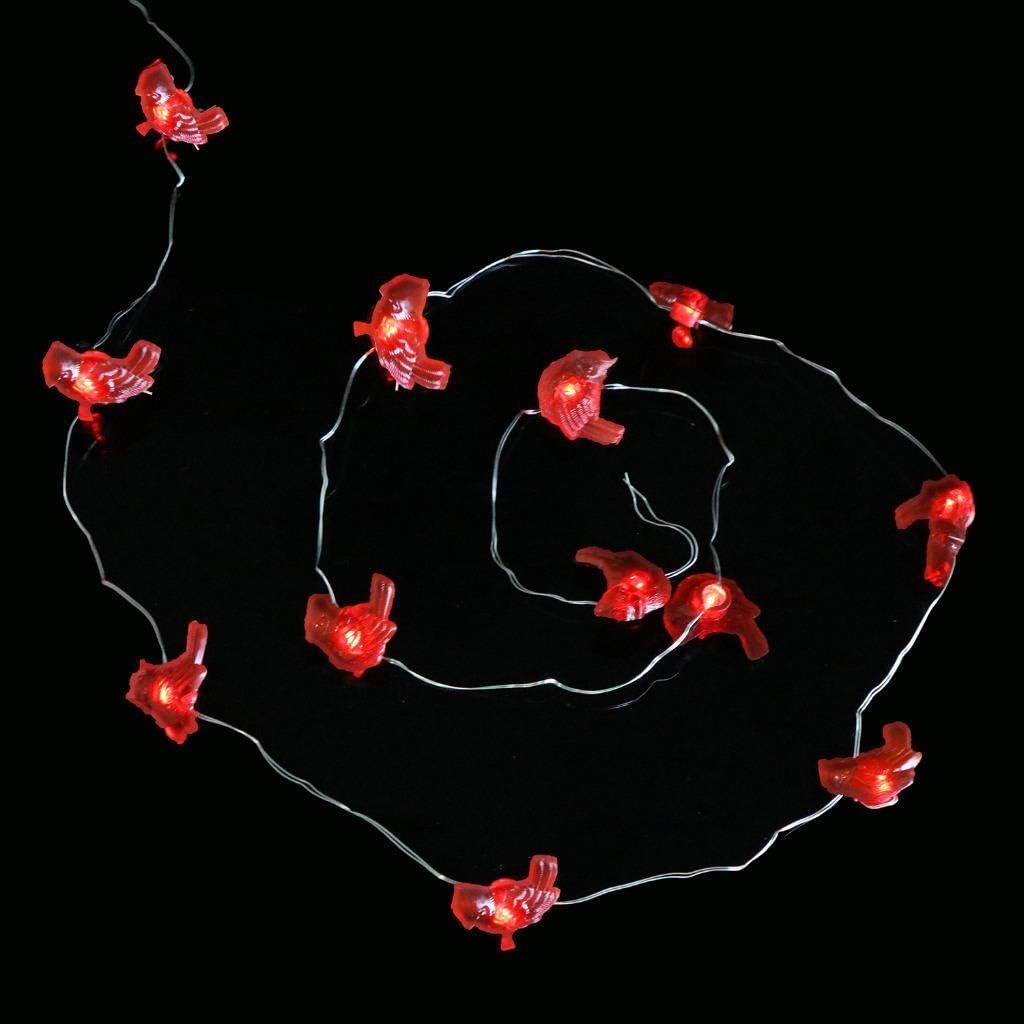 JETTINGBUY 3D Red Bird Christmas Theme String Lights,10 ft 30 LEDs Christmas Cardinal Decorative String Lights, for DIY Home New Year Party, Holiday Wedding, Bedroom, House Decoration
