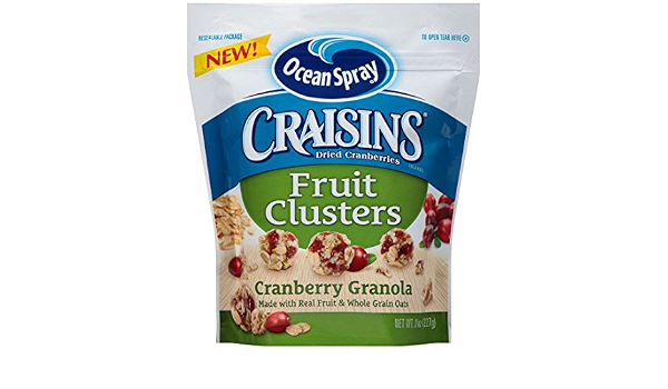 Ocean spray craisins Fruit clusters dried cranberries, cranberry granola 8oz (031200029423)