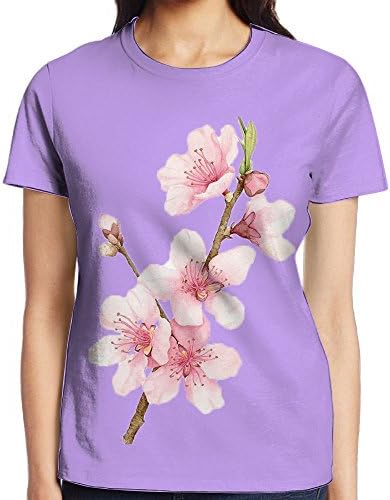 JiedaohO Ms. Special Flower Ink Pattern Simple Short-Sleeved T-Shirt